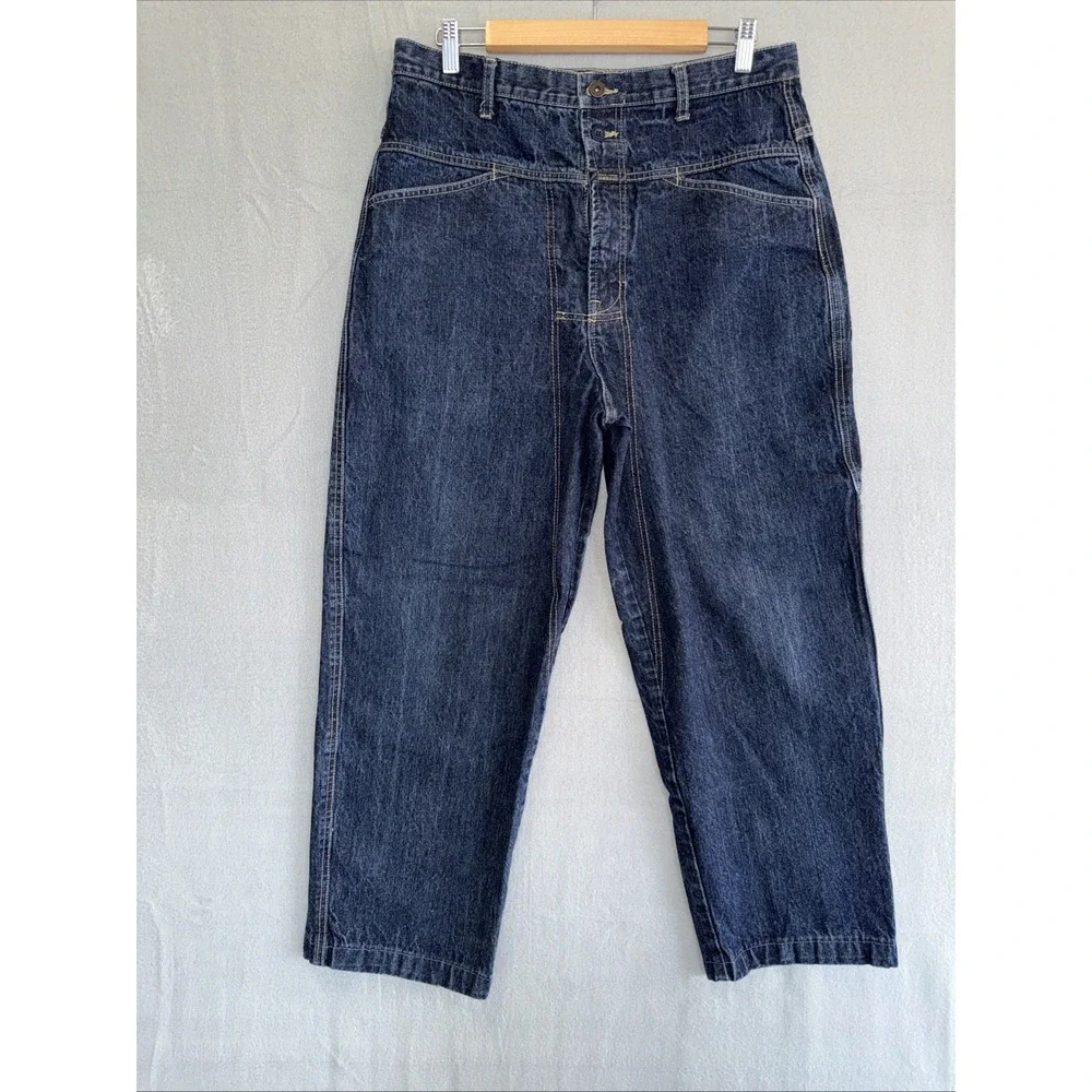 Vintage‎ Marthe Francois Brand X 34M Baggy Wide Leg Y2K Skater Blue Denim